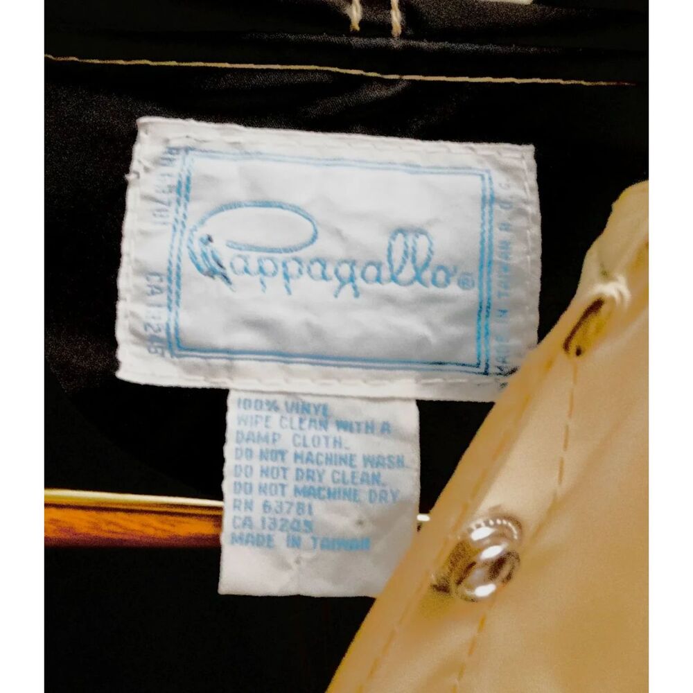 Pappagallo Khaki beige 100% vinyl Rain poncho vinyl. | Sz one size - Picture 9 of 9